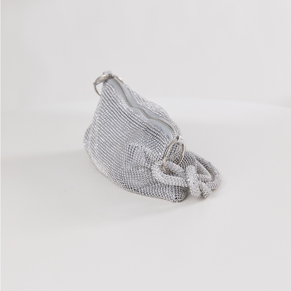 Dani Silver Rhinestone Mini Shoulder Bag - Picture 4 of 14